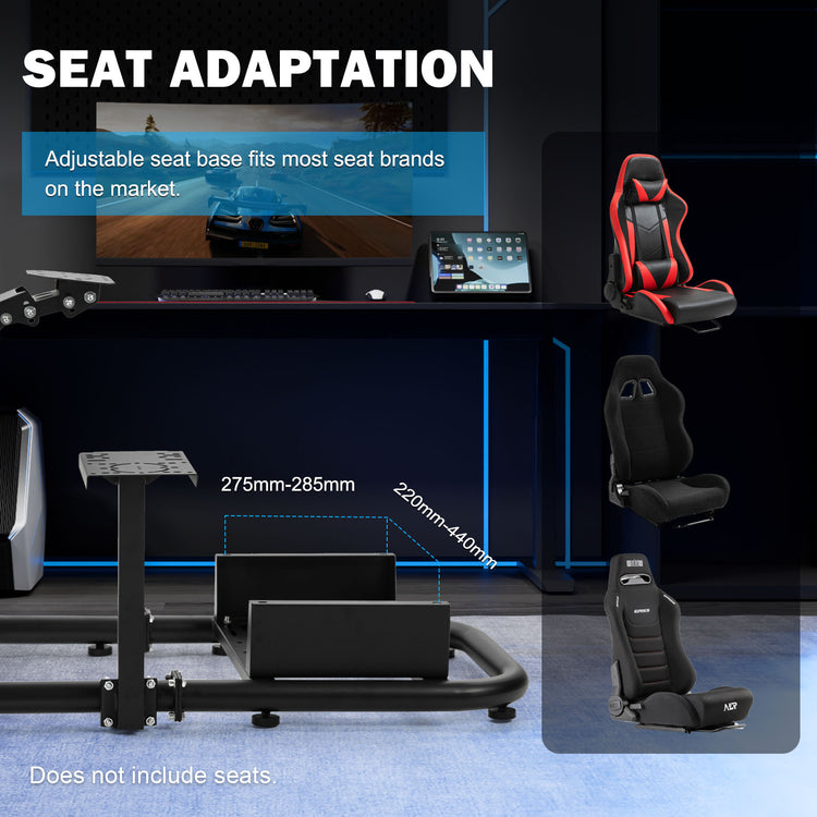 Anman Pro Adjustable Driving Racing Simulator Cockpit with Triple Monitor Stand, Fit for Logitech G29 G920 G923/Thrustmaster T300RS/Moza R3 R5, Wheel, Pedals, Seat and Monitor Not Included