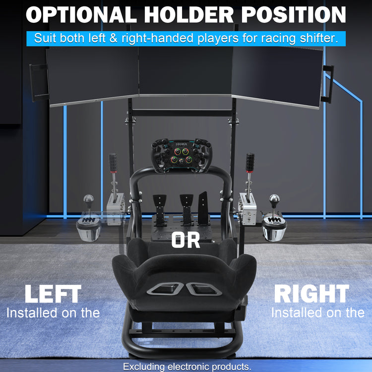 Anman Pro Adjustable Driving Racing Simulator Cockpit with Black Seat and Monitor Mount, Fit for Logitech G29 G920 G923/for Thrustmaster T300RS/for Moza R3 R5, Wheel, Pedals, and Monitor Not Included