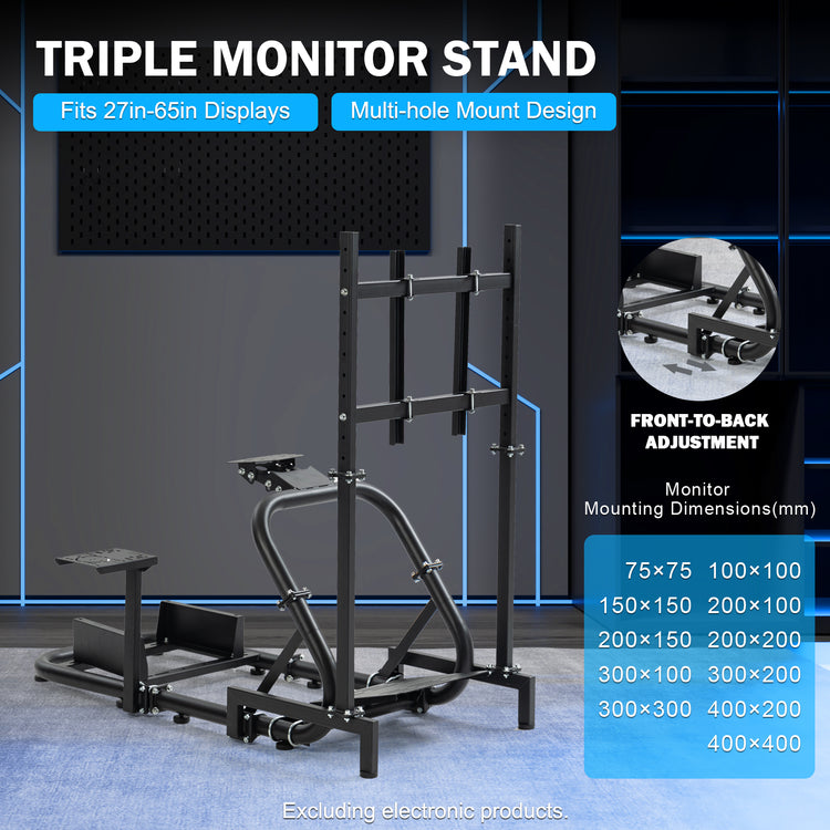 Anman Pro Adjustable Driving Racing Simulator Cockpit with Single-screen Monitor Mount, Fit for Logitech G29 G920 G923/Thrustmaster T300RS/Moza R3 R5, Wheel, Pedals, Seat and Monitor Not Included