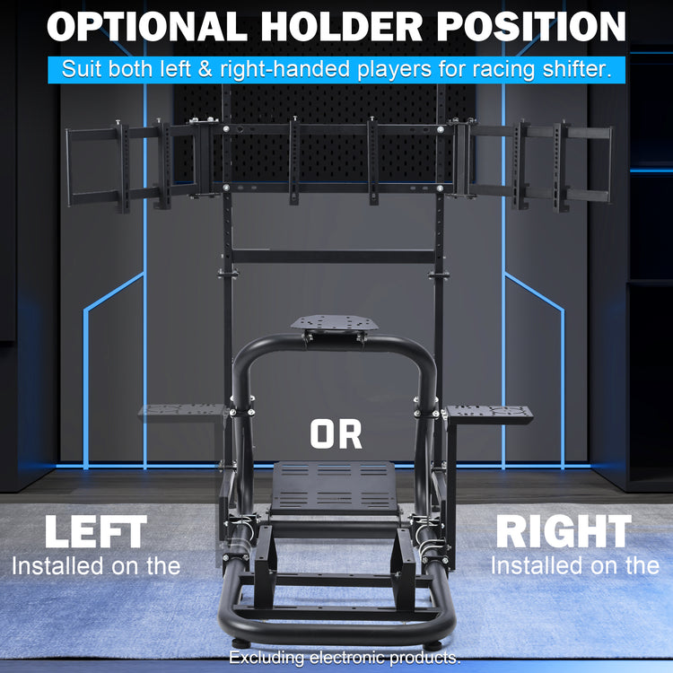 Anman Pro Adjustable Driving Racing Simulator Cockpit with Triple Monitor Stand, Fit for Logitech G29 G920 G923/Thrustmaster T300RS/Moza R3 R5, Wheel, Pedals, Seat and Monitor Not Included