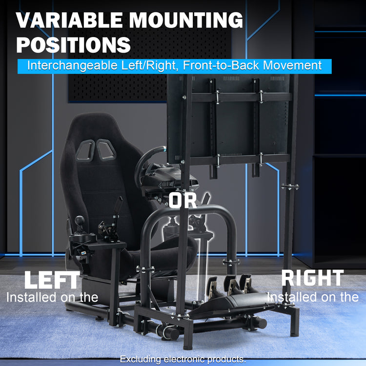 Anman G923 Adjustable Racing Gaming Simulator Cockpit Pro with Black Esports Seat Equipped with Double Shift Lever Display TV Stand Fits for Logitech/Thrustmaster T300RS TX/Fanatec/PC/PS4/Xbox. Without Steering Wheel, Pedals and Shifter
