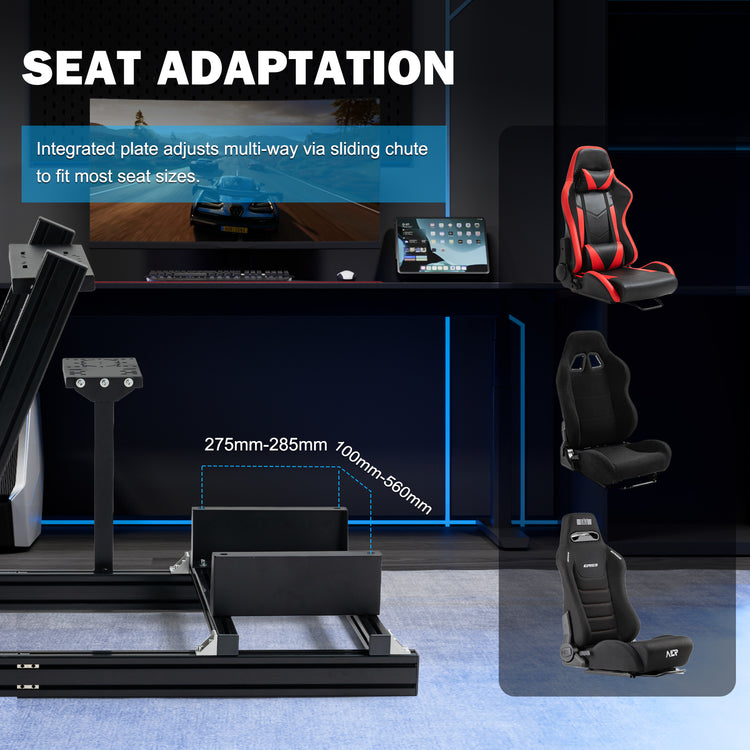 Anman 8040 Aluminum Profile Racing Sim Cockpit F1 Trunk Simulator Fit for Moza/Logitech/Fanatec/Thrustmaster,Professional-Grade,No Seat,Steering Wheel,Handbrake,Pedals