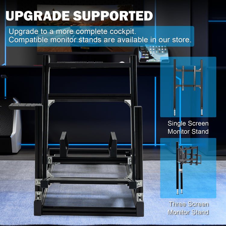 Anman 8040 Aluminum Profile Racing Sim Cockpit F1 Trunk Simulator Fit for Moza/Logitech/Fanatec/Thrustmaster,Professional-Grade,No Seat,Steering Wheel,Handbrake,Pedals