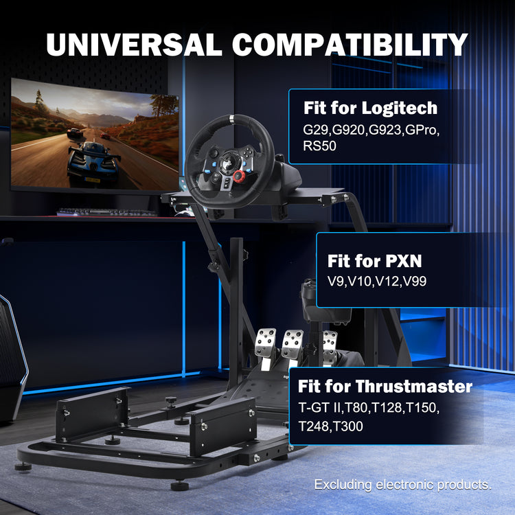 Anman Racing Simulator Cockpit, Mountable Monitor Stand, Fit for Logitech G27 G29 G920/Fanatec/Thrustmaster T500RS T300RS, Adjustable Driving Simulator, Not Include Steering Wheel, Pedals, Handbrake, Seat and Monitor
