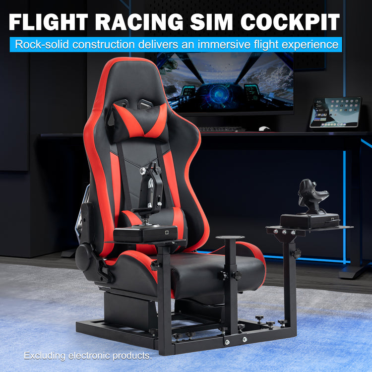 Anman Connecting Seat Racing Simulator with Red Seat, Stand Double Shifters Fit for Logitech Shifter Joystick Pedals,For Thrustmaster HOTAS Warthog,Without , Pedal, Joystick,Handbrake,Seat