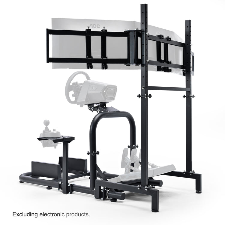 Anman Racing Simulator Cockpit Vertical Bracket with Triple Monitor Stand Fit for Logitech G29 G920 G923/for Thrustmaster T300RS CSL-DD/for Fanatec , No Steering Wheel, Pedal or Shifter