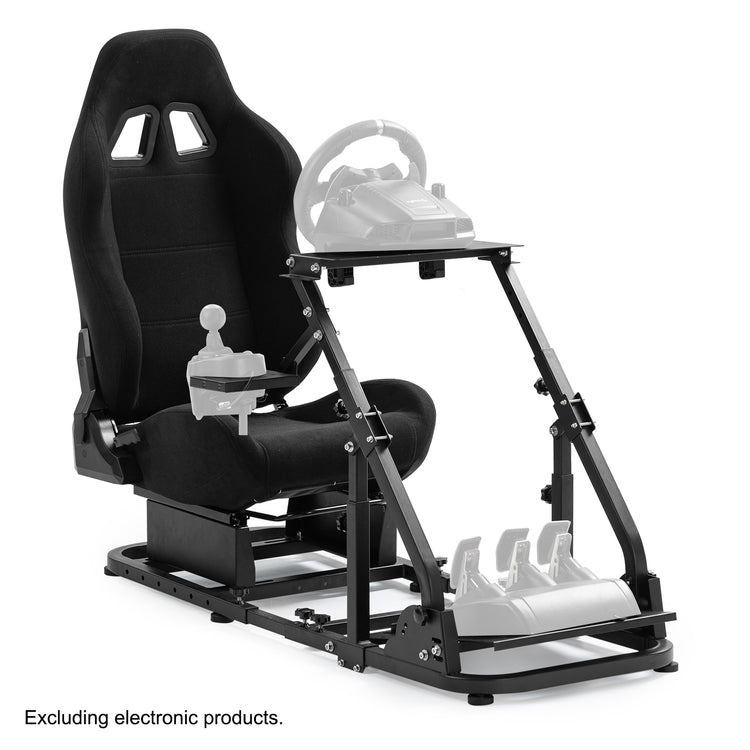 Anman Racing Simulator Cockpit with Black Seat, Compatible with Logitech G27 G29 G920 G923,For Thrustmaster T300RS,For Fanatec,Does Not Include Steering Wheel, Pedals, or Handbrake
