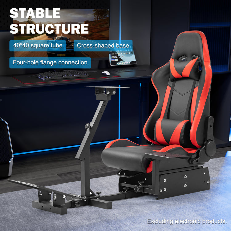 Anman Racing Simulator Cockpit With Red Seat Fit for Logitech G25 G27 G920 G29, Thrustmaster Tx 458, T500 RS,PC, PS4,Adjustable Racing Simulator Mount, Wheel ,Shifter ,Pedals NOT Included
