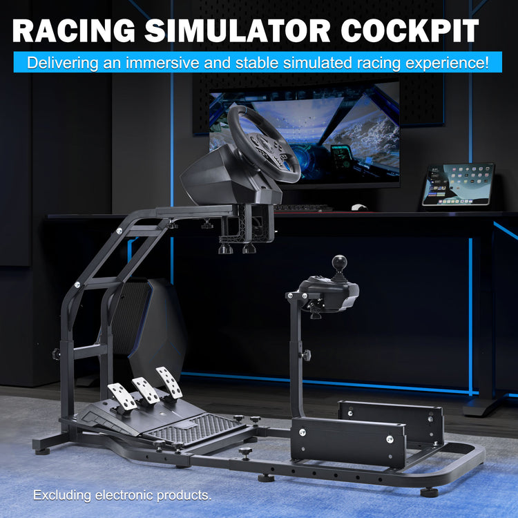 Anman Stand-up Racing Simulator Cockpit FIt for Logitech G29 G920 G923, for Thrustmaster T-GT II T80 T150,for PXN V9 V10 V99, Standing Sim Driving Cockpit, Not Include Wheel Shifter Pedal TV Stand