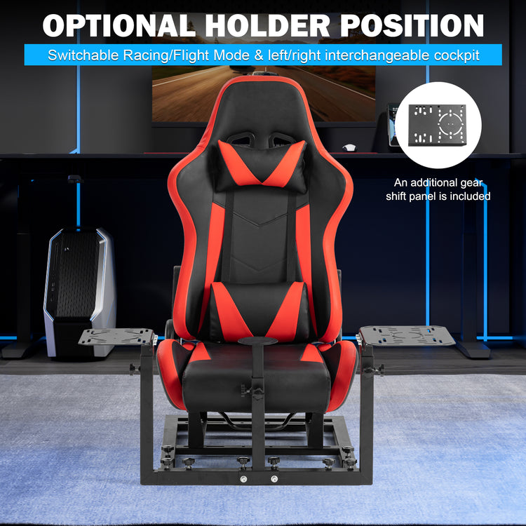 Anman Connecting Seat Racing Simulator with Red Seat, Stand Double Shifters Fit for Logitech Shifter Joystick Pedals,For Thrustmaster HOTAS Warthog,Without , Pedal, Joystick,Handbrake,Seat