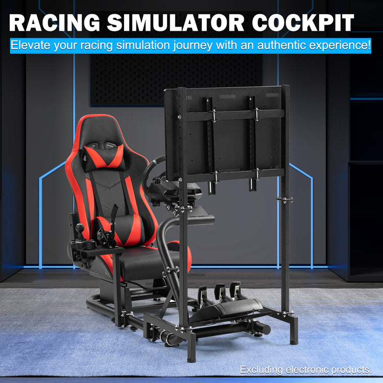Anman G29 Racing Sim Simulator Cockpit with Red Seat Equipped with Monitor TV Stand fit for Thrustmaster T300RS,for Logitech G27 G29 G920 G923 Handbrake Wheel Shifter Pedals Monitor Not Included