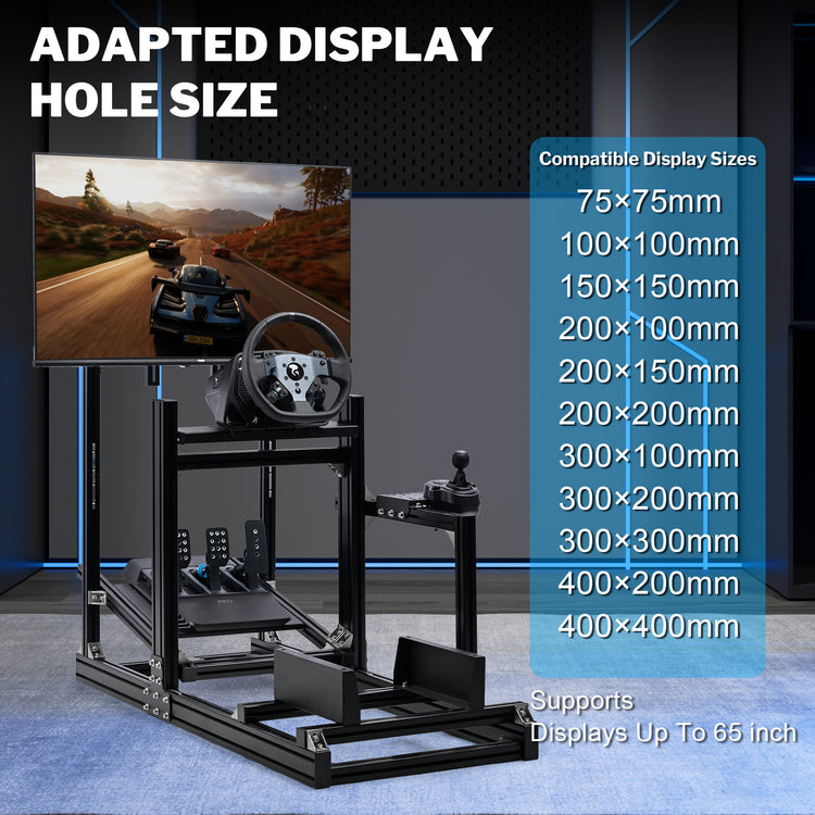 Anman Sim Racing Cockpit 8040 Aluminium Profile Racing Stand with Monitor Stand, Fit for Using Direct Drive Steering Wheel GPRO CSLDD T818 Driving Simulator Cockpit Not Include Steering Wheel,Pedals,Handbrake