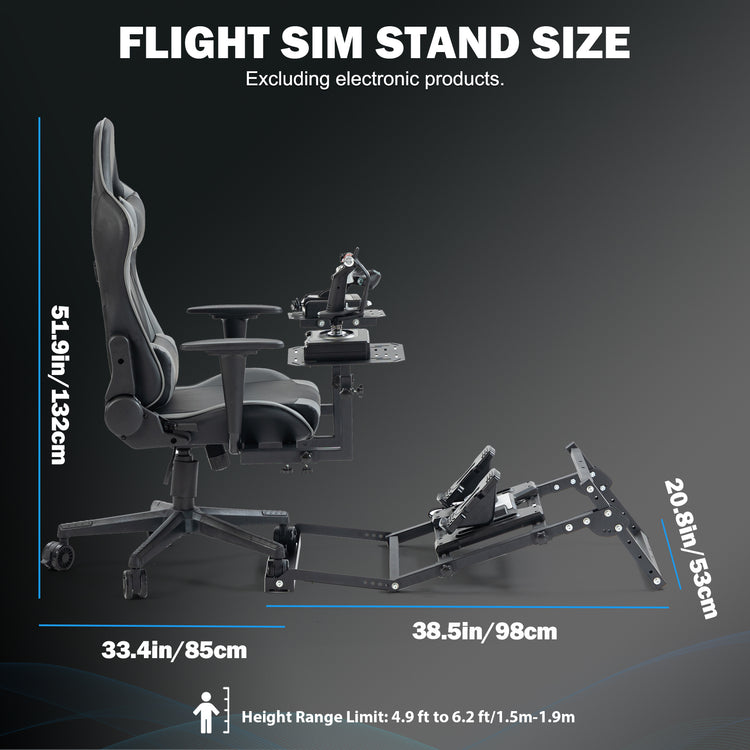 Anman X56 Flight Simulator Cockpit with Pedal Mount Chair Fit for Thrustmaster A10C Hotas Warthog for Logitech X52,Multifunctional Game Chair,Electronics Not Included