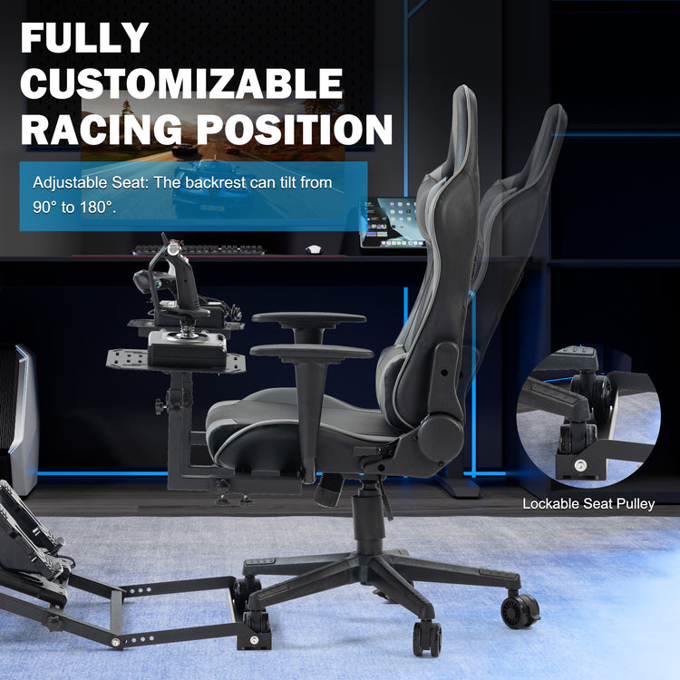 Anman X56 Flight Simulator Cockpit with Pedal Mount Chair Fit for Thrustmaster A10C Hotas Warthog for Logitech X52,Multifunctional Game Chair,Electronics Not Included