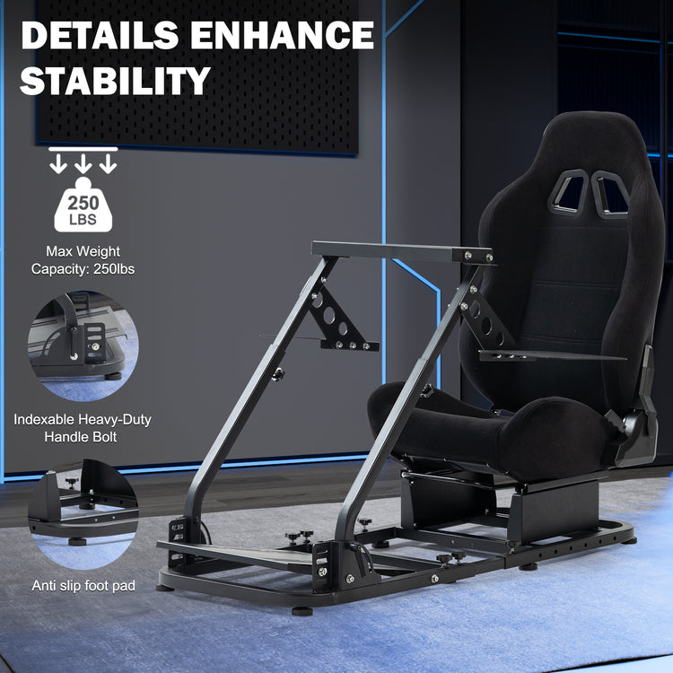 Anman Versatile Flight Simulator Cockpit with Black Seat Fits for Logitech G29 G920 G923 X52 G PRO,for Thrustmaster T16000 T248x T80 T300,Racing Simulator Cockpit,Electronics Not Included