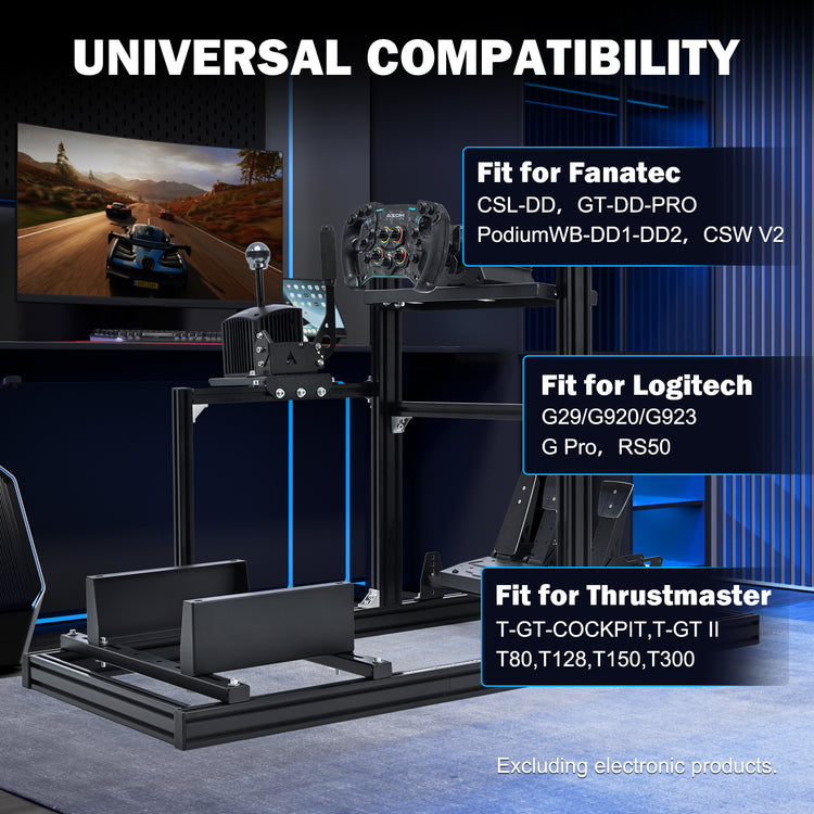Anman 3060 Aluminum Profiles Racing Simulator Cockpit,Fully Adjustable , Support for Logitech/Thrustmaster/Fanatec,Not Include Steering Wheel,Pedals,Handbrake