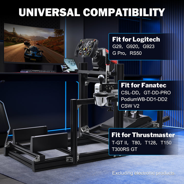 Anman Sim Racing Cockpit 8040 Aluminium Profile Racing Stand, Fit for Using Direct Drive Steering Wheel GPRO CSLDD T818 Driving Simulator Cockpit Not Include Steering Wheel,Pedals,Handbrake