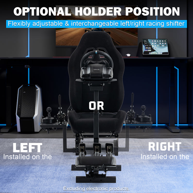 Anman Racing Simulator Cockpit With Black Seat Fit for Logitech G25 G27 G920 G29, Thrustmaster Tx 458, T500 RS,PC, PS4,Adjustable Racing Simulator Mount, Wheel ,Shifter ,Pedals NOT Included