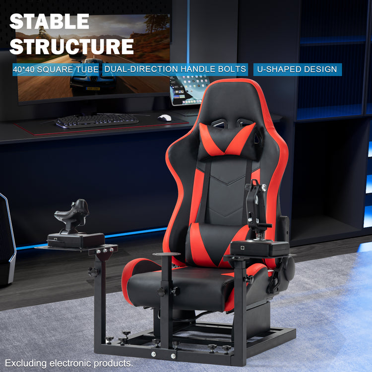 Anman Connecting Seat Racing Simulator with Red Seat, Stand Double Shifters Fit for Logitech Shifter Joystick Pedals,For Thrustmaster HOTAS Warthog,Without , Pedal, Joystick,Handbrake,Seat