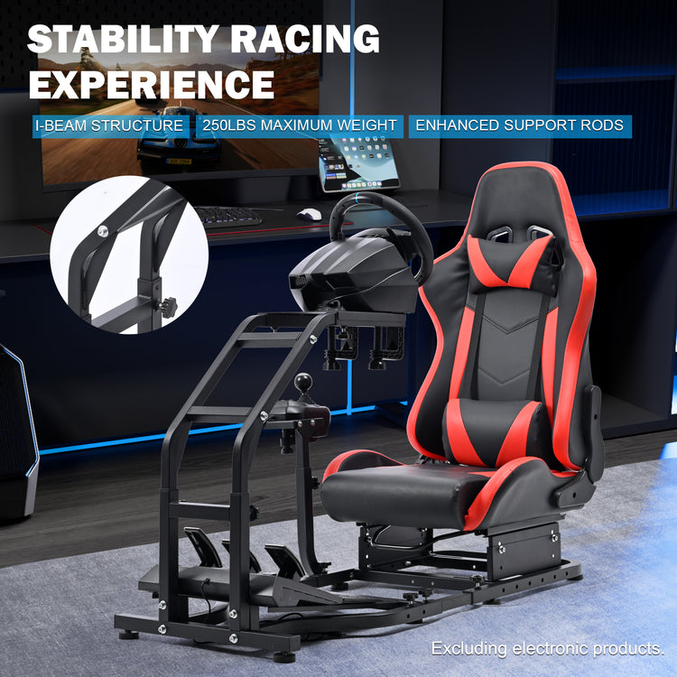 Anman Stand-up Racing Simulator Cockpit with Gaming Seat FIt for Logitech G29 G920 G923,for Thrustmaster T-GT II T80 T150,for PXN V9 V10 V99,Standing Sim Driving Cockpit,Not Include Wheel Shifter Pedal TV Stand