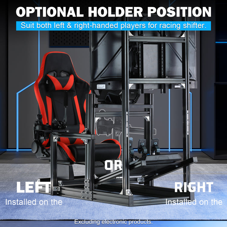 Anman Sim Racing Cockpit 8040 Aluminium Profile Racing Stand with Monitor Stand, Fit for Using Direct Drive Steering Wheel GPRO CSLDD T818 Driving Simulator Cockpit with Red Seat Not Include Steering Wheel,Pedals,Handbrake