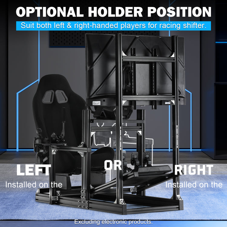 Anman Sim Racing Cockpit 8040 Aluminium Profile Racing Stand with Monitor Stand, Fit for Using Direct Drive Steering Wheel GPRO CSLDD T818 Driving Simulator Cockpit with Black Seat Not Include Steering Wheel,Pedals,Handbrake