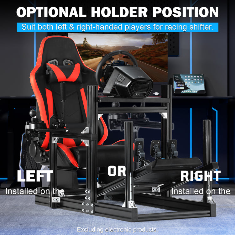 Anman Sim Racing Cockpit 8040 Aluminium Profile Racing Stand, Fit for Using Direct Drive Steering Wheel GPRO CSLDD T818 Driving Simulator Cockpit with Red Seat Not Include Steering Wheel,Pedals,Handbrake