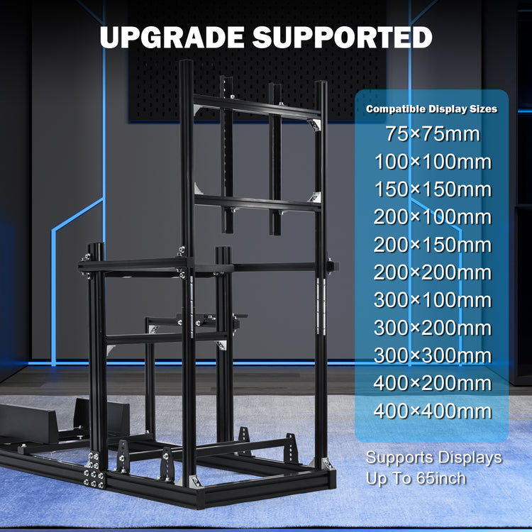 Anman 3060 Profiles Aluminum Racing Sim Cockpit with Monitor Stand ,Fully Adjustable,Compatible with Logitech/Thrustmaster/Fanatec G29/G923 /G920,T248,T300RS GT,Not Include Steering,Wheel,Pedals,Handbrake