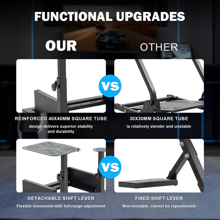 Anman Connecting Seat Racing Simulator with Red Seat, Stand Double Shifters Fit for Logitech Shifter Joystick Pedals,For Thrustmaster HOTAS Warthog,Without , Pedal, Joystick,Handbrake,Seat