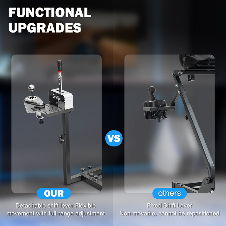 Anman Pro Flight Sim Stand Racing Wheel Frame Dual-Purpose Fit for Logitech Shifter Joystick Pedals,For Thrustmaster HOTAS Warthog, Only Include Flight Joystick Stand and Three Sizes Shift Lever Panels