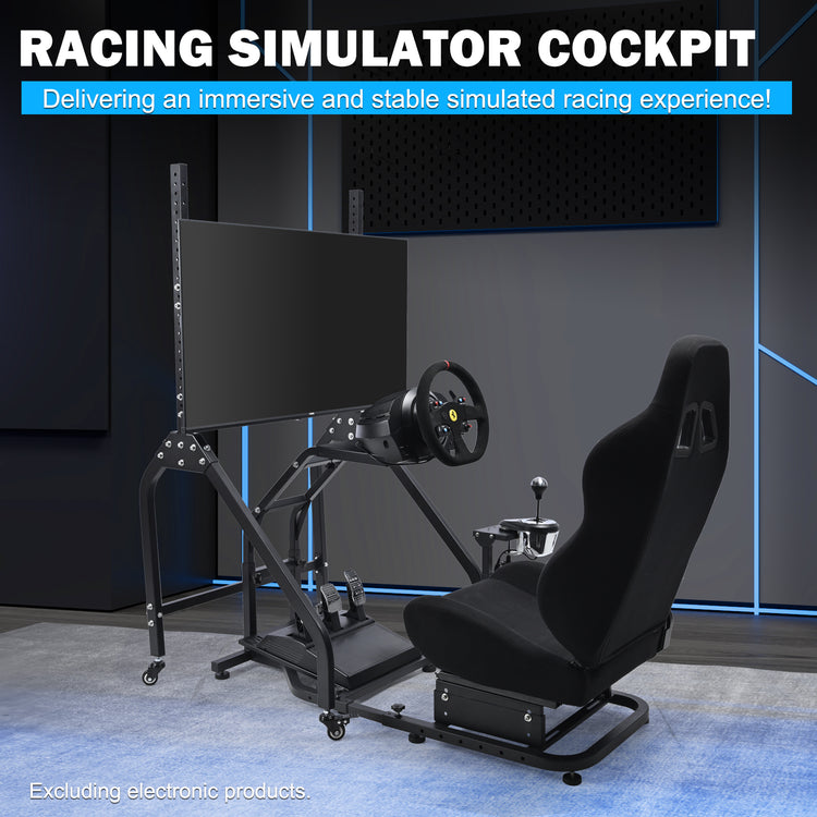 Anman Stand-up Racing Simulator Cockpit with Gaming Seat Monitor Mount FIt for Logitech G29 G920 G923,for Thrustmaster T-GT II T80 T150,for PXN V9 V10 V99,Standing Sim Driving Cockpit,Not Include Wheel Shifter Pedal TV