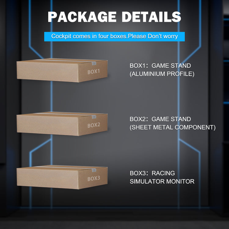 Amman 3060 Aluminum Profile Racing Simulator Cockpit with Triple Monitor Mount, Compatible with Logitech/Thrustmaster/Fanatec Series,Steering Wheel, Pedals, Handbrake, and Monitors Require Separate Purchase