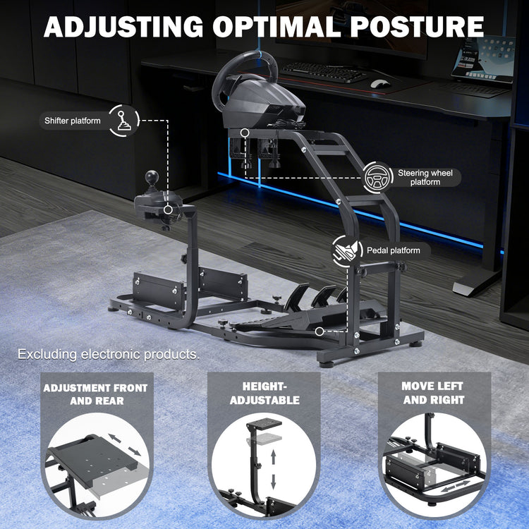 Anman Stand-up Racing Simulator Cockpit FIt for Logitech G29 G920 G923, for Thrustmaster T-GT II T80 T150,for PXN V9 V10 V99, Standing Sim Driving Cockpit, Not Include Wheel Shifter Pedal TV Stand