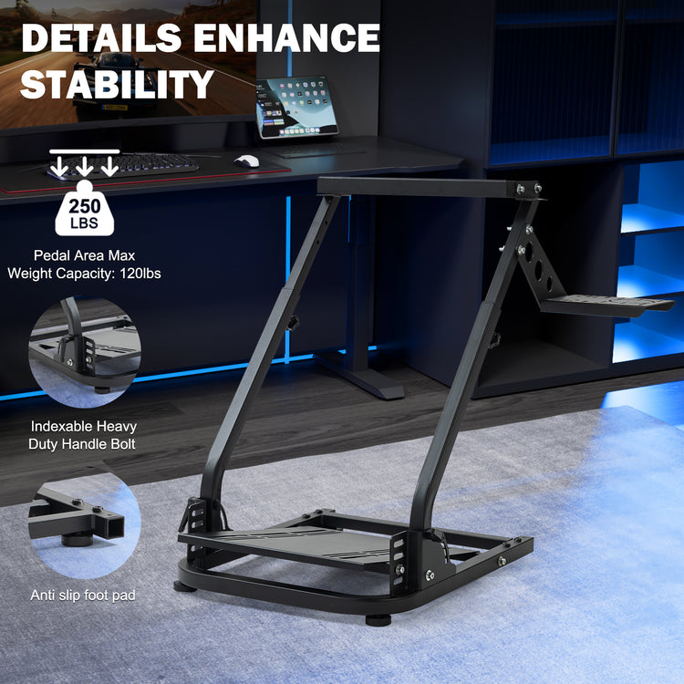 Anman Racing Steering Wheel Stand Pro Gear Shifter Mount Fit for Logitech G27 G29, for Fanatec,for Thrustmaster T150 T150 pro,Adjustable Height & Angle,Foldable Racing Simulator Stand,No Pedals and Steering Wheel