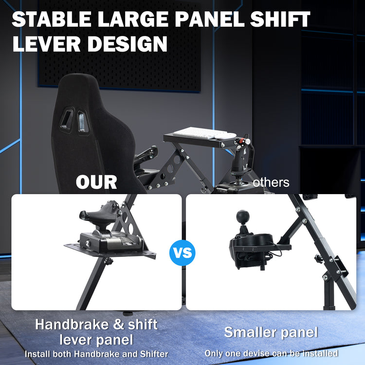 Anman Versatile Flight Simulator Cockpit with Black Seat Fits for Logitech G29 G920 G923 X52 G PRO,for Thrustmaster T16000 T248x T80 T300,Racing Simulator Cockpit,Electronics Not Included