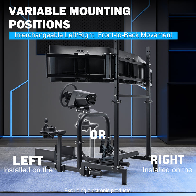 Anman Racing Simulator Cockpit Vertical Bracket with Triple Monitor Stand Fit for Logitech G29 G920 G923/for Thrustmaster T300RS CSL-DD/for Fanatec , No Steering Wheel, Pedal or Shifter