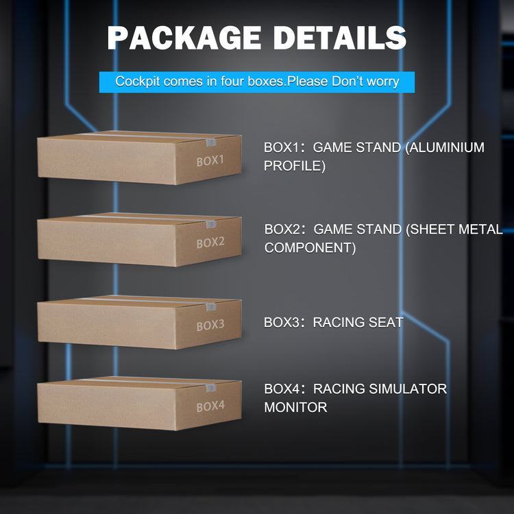 Anman 3060 Aluminum Profiles Racing Simulator Cockpit with Black Seat and Monitor Mount, Compatible with Logitech/Thrustmaster/Fanatec, Infinitely Adjustable, Steering Wheel, Pedals, Handbrake, and Monitors Sold Separately