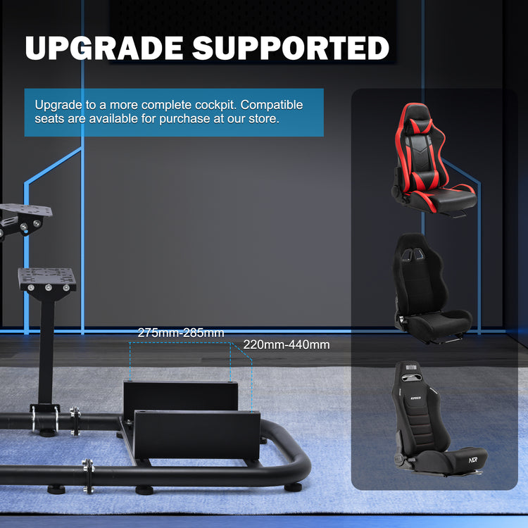 Anman Racing Simulator Cockpit Vertical Bracket with Triple Monitor Stand Fit for Logitech G29 G920 G923/for Thrustmaster T300RS CSL-DD/for Fanatec , No Steering Wheel, Pedal or Shifter