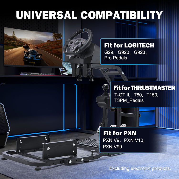 Anman Stand-up Racing Simulator Cockpit FIt for Logitech G29 G920 G923, for Thrustmaster T-GT II T80 T150,for PXN V9 V10 V99, Standing Sim Driving Cockpit, Not Include Wheel Shifter Pedal TV Stand