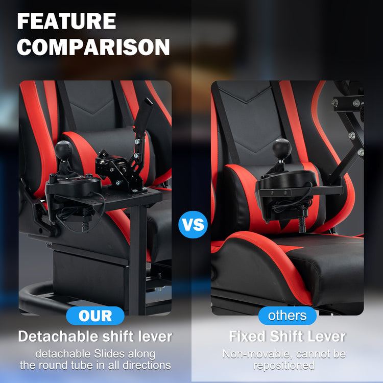 Anman Racing Simulator Cockpit with Red Seat φ50mm Large Round Tube Driving Gaming Cockpit Adjustable Fits for Logitech G25 G27 G29 /for Thrustmaster T300RS TX/for Fanatec NOT Include Wheel Shifter Pedals