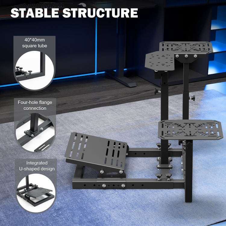 Anman Pro Flight Sim Stand Racing Wheel Frame Dual-Purpose Fit for Logitech Shifter Joystick Pedals,For Thrustmaster HOTAS Warthog, Only Include Flight Joystick Stand and Three Sizes Shift Lever Panels