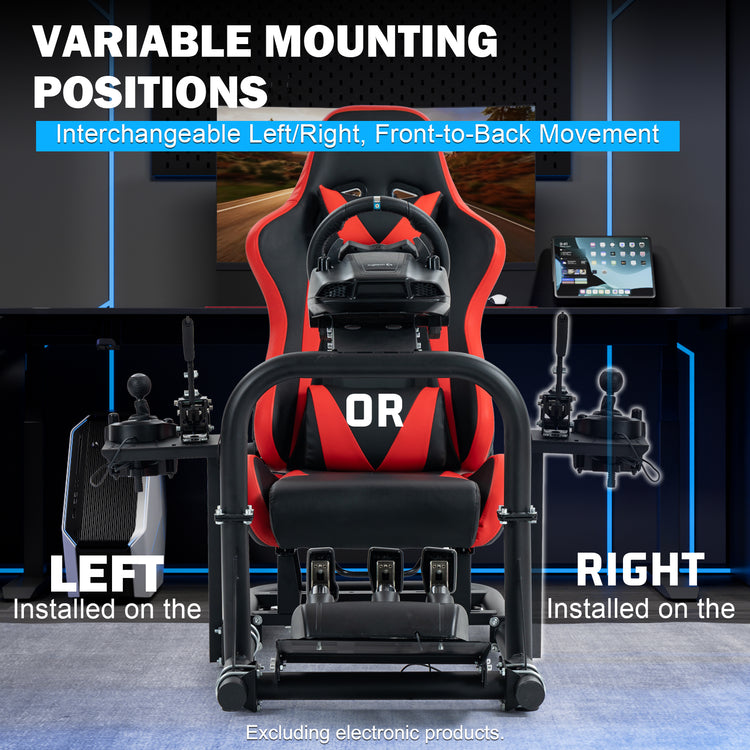 Anman Racing Simulator Cockpit with Red Seat φ50mm Large Round Tube Driving Gaming Cockpit Adjustable Fits for Logitech G25 G27 G29 /for Thrustmaster T300RS TX/for Fanatec NOT Include Wheel Shifter Pedals
