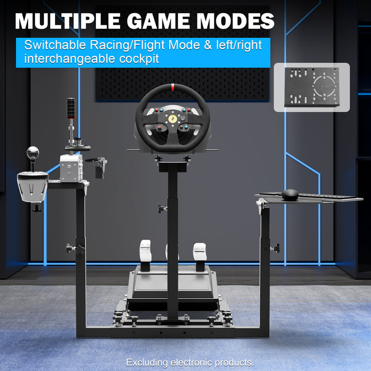 Anman Pro Flight Sim Stand Racing Wheel Frame Dual-Purpose Fit for Logitech Shifter Joystick Pedals,For Thrustmaster HOTAS Warthog, Only Include Flight Joystick Stand and Three Sizes Shift Lever Panels