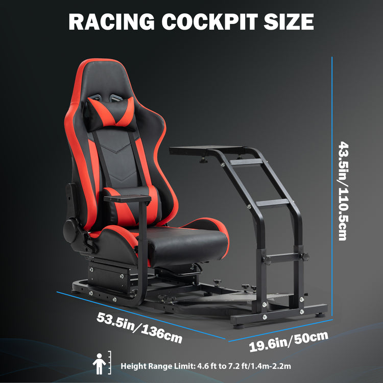Anman Stand-up Racing Simulator Cockpit with Gaming Seat FIt for Logitech G29 G920 G923,for Thrustmaster T-GT II T80 T150,for PXN V9 V10 V99,Standing Sim Driving Cockpit,Not Include Wheel Shifter Pedal TV Stand