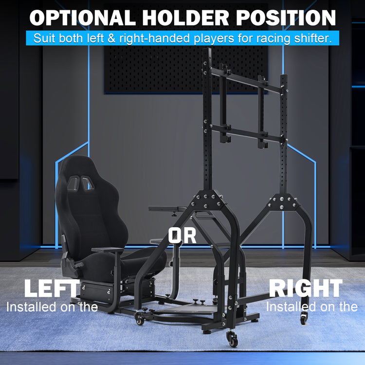 Anman Stand-up Racing Simulator Cockpit with Gaming Seat Monitor Mount FIt for Logitech G29 G920 G923,for Thrustmaster T-GT II T80 T150,for PXN V9 V10 V99,Standing Sim Driving Cockpit,Not Include Wheel Shifter Pedal TV