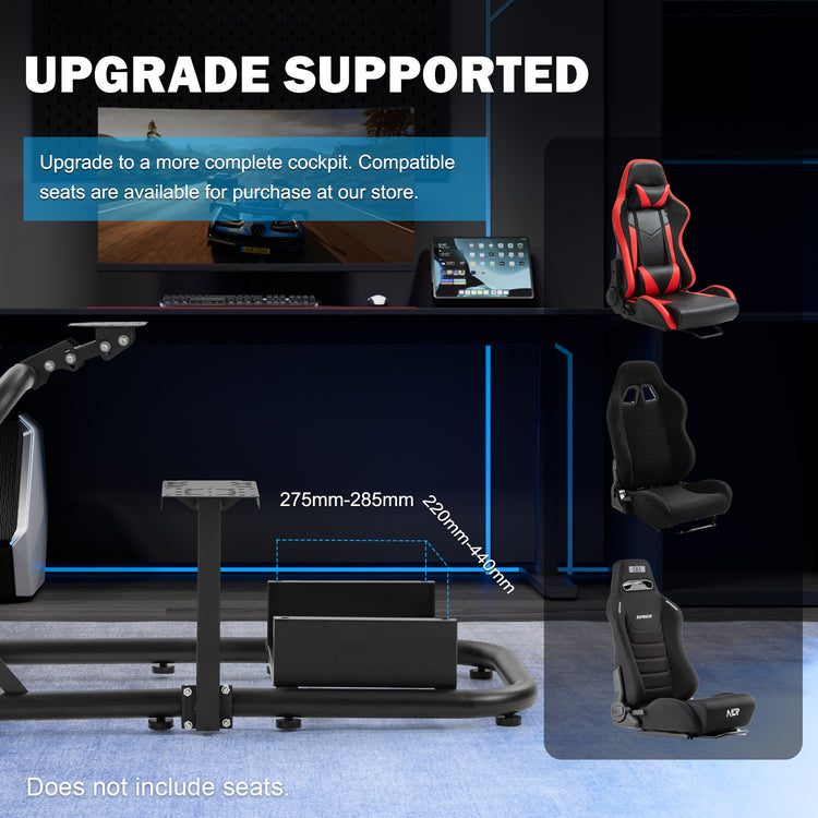 Anman Racing Simulator Cockpit with Triple Monitor Stand fits for Logitech/for Thrustmaster g25 g27 g923 T248x T-GT T300RS TX, φ50mm Round Tube Freedom Upgrade Racing Simulator Cockpit Steering Wheel Pedal Seat Not Included