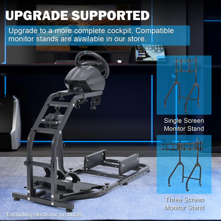 Anman Stand-up Racing Simulator Cockpit FIt for Logitech G29 G920 G923, for Thrustmaster T-GT II T80 T150,for PXN V9 V10 V99, Standing Sim Driving Cockpit, Not Include Wheel Shifter Pedal TV Stand