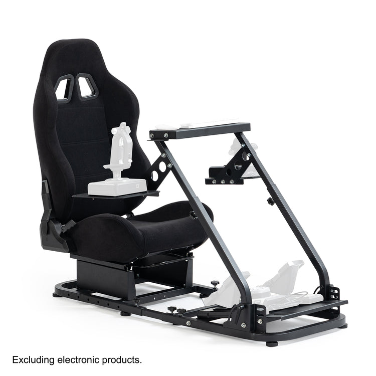 Anman Versatile Flight Simulator Cockpit with Black Seat Fits for Logitech G29 G920 G923 X52 G PRO,for Thrustmaster T16000 T248x T80 T300,Racing Simulator Cockpit,Electronics Not Included