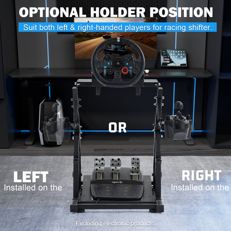 Anman Strengthen Stability Racing Wheel Stand Fit for Logitech G27 G29 G920 G923, for Thrustmaster T150 T248 T300 TMX, for Fanatec, Upgrade Steering Shifter Mount Cockpit, Wheel Shifter Pedals NOT Included