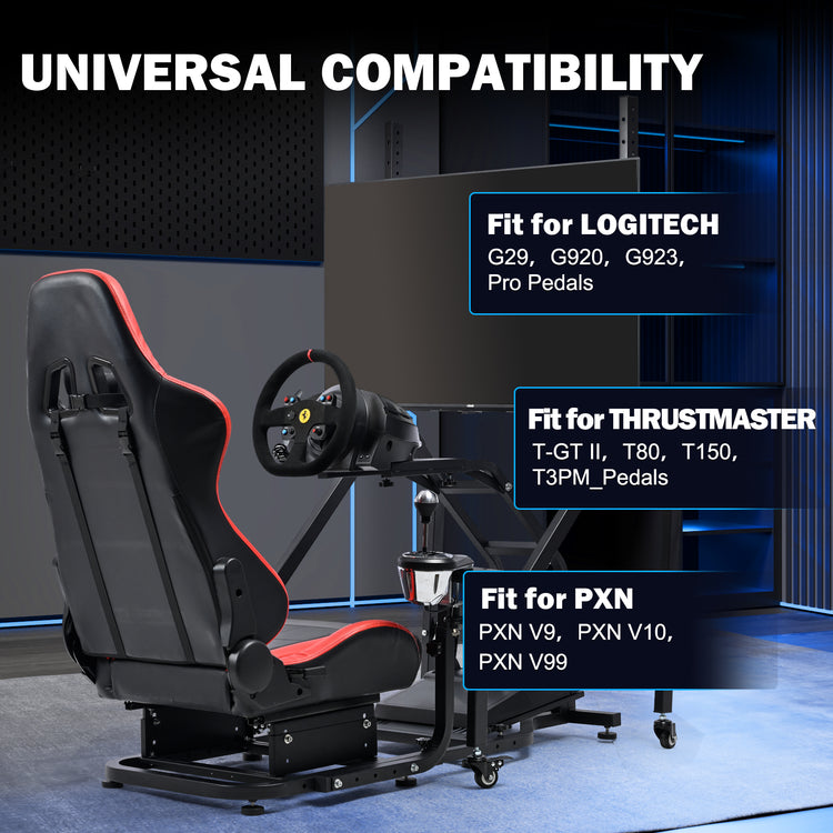 Anman Stand-up Racing Simulator Cockpit with Gaming Seat Monitor Mount FIt for Logitech G29 G920 G923,for Thrustmaster T-GT II T80 T150,for PXN V9 V10 V99,Standing Sim Driving Cockpit,Not Include Wheel Shifter Pedal TV